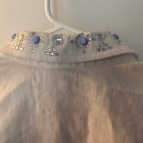 Ruby Rd. White Denim Jacket with Embellishments - Picture 8 of 8